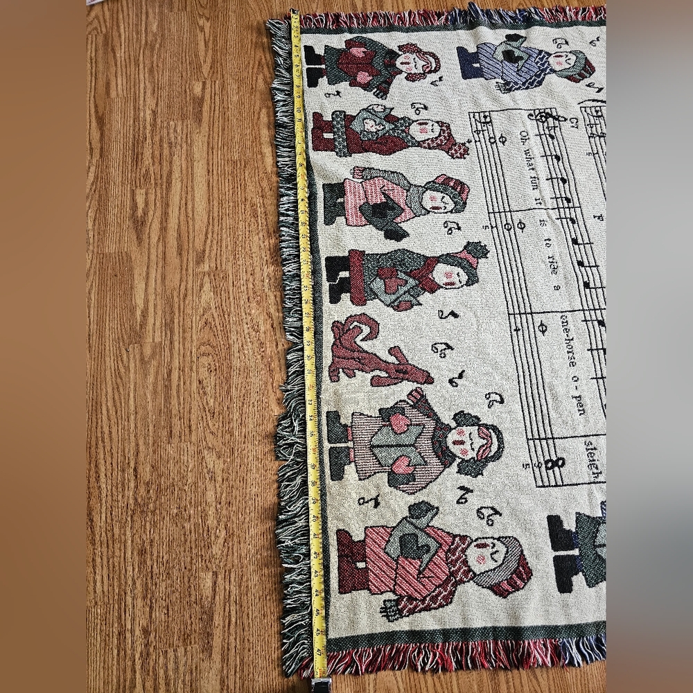 Goodwin Weavers Throw “Jingle Bells” Made In USA 65" x 45" - Picture 5 of 6